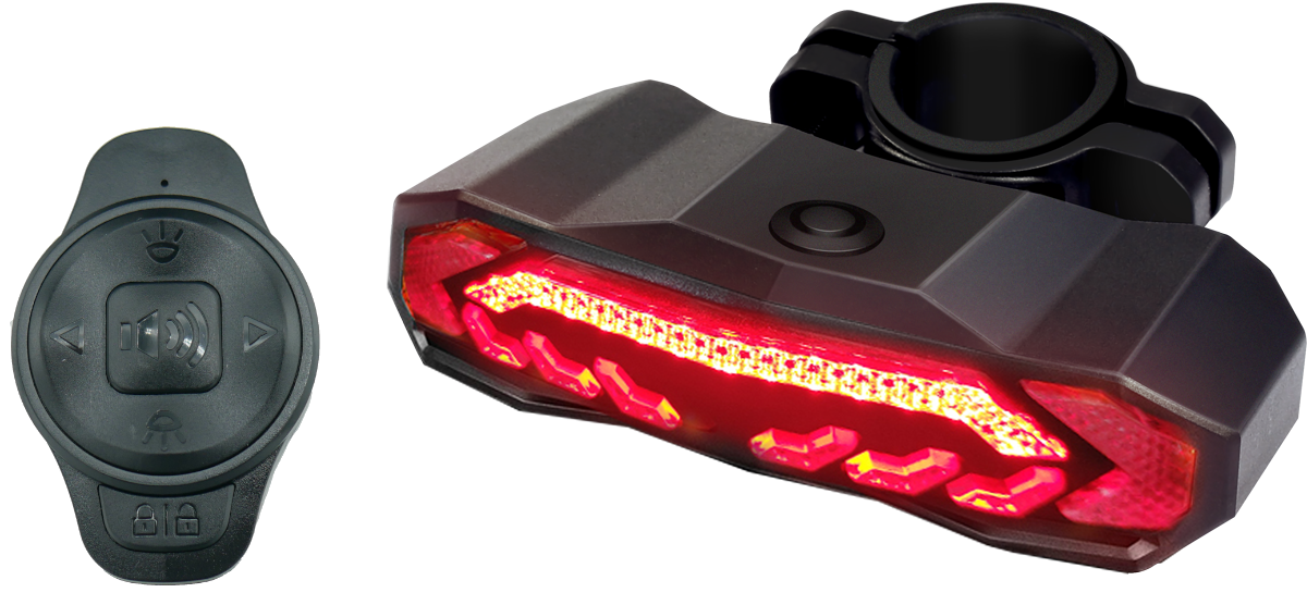 Wireless Tail Light with Brake Light, Turn Signal & Anti Theft Alarm