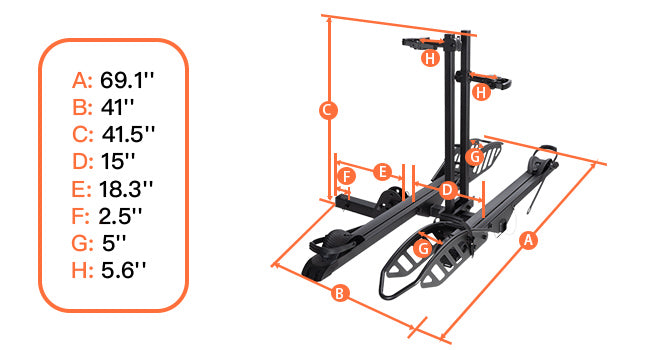 Cravot CyberRack E2 Hitch Bike Rack - Black