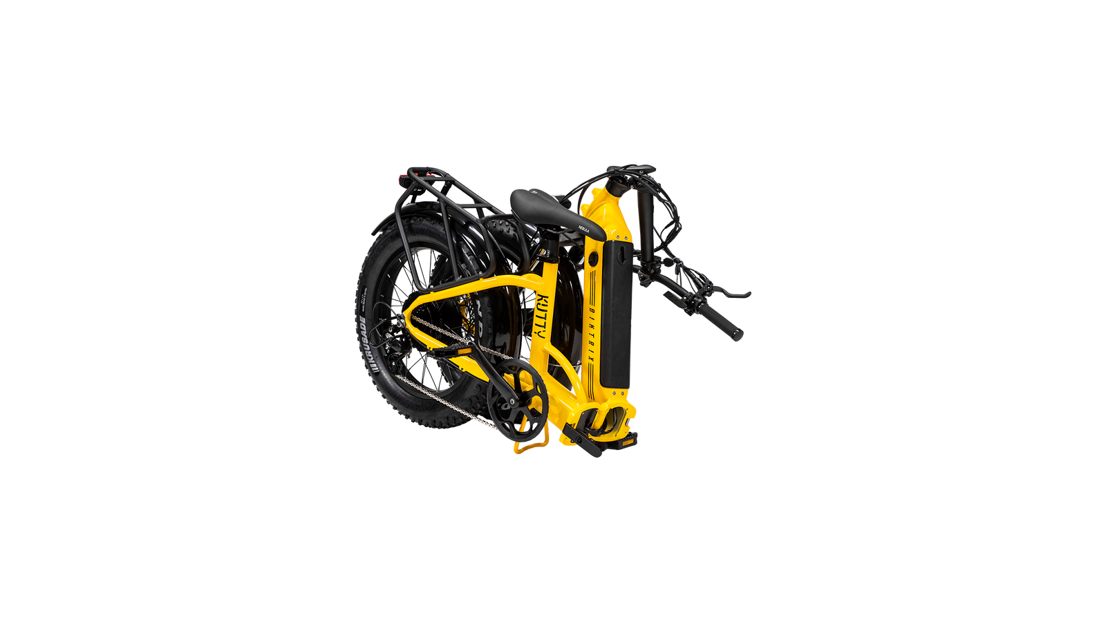 folding electric bike stored in small apartment space