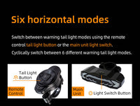 Wireless Tail Light with Brake Light, Turn Signal & Anti Theft Alarm