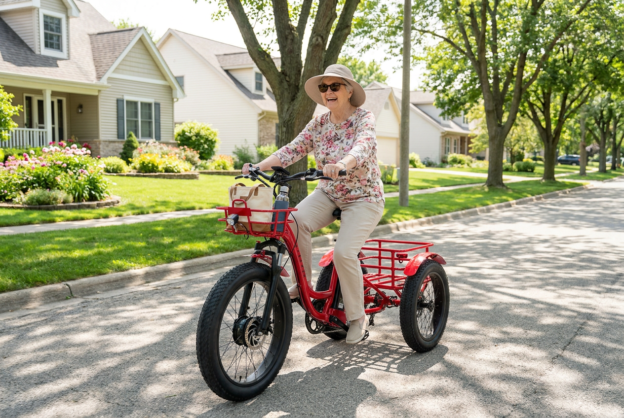 Biktrix SkyTrike electric trike in Charcoal, side view